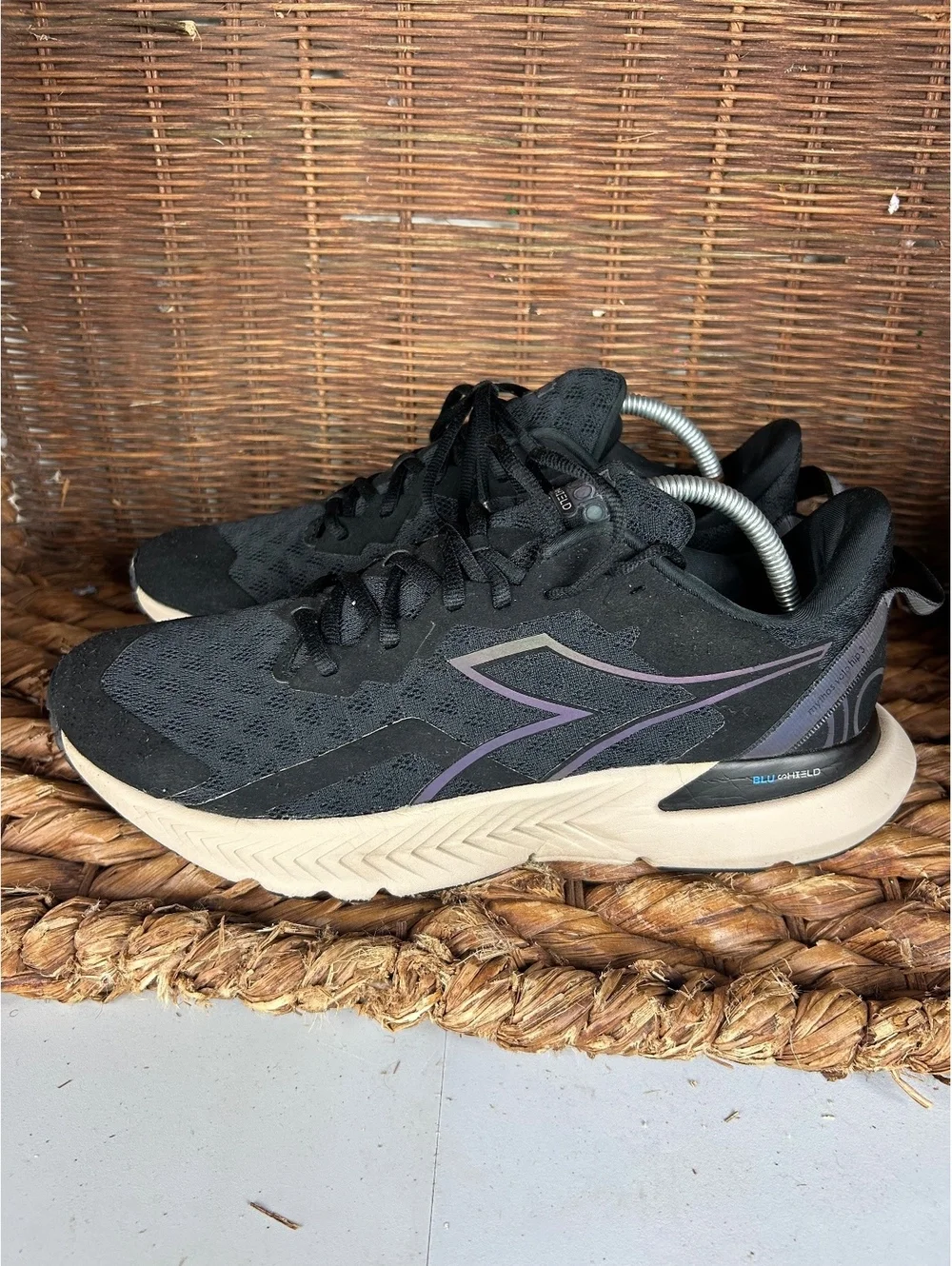 Diadora black running shoes